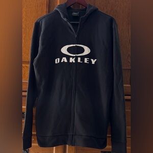 Oakley Bark FZ 2.0 Men's Zip-Up Black Hoodie Large Logo Pockets